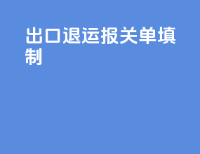 出口退运报关单填制