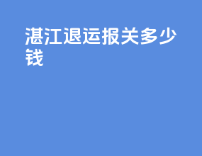 湛江退运报关多少钱