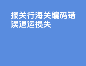 报关行海关编码错误 退运损失