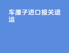 车厘子进口报关退运