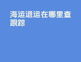 海运退运在哪里查跟踪