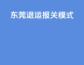 东莞退运报关模式