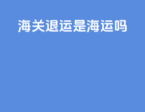 海关ems退运是海运吗