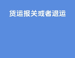 货运报关或者退运