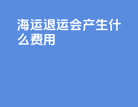 海运退运会产生什么费用