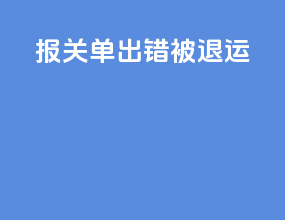 报关单出错被退运