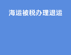 海运被税办理退运