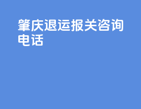 肇庆退运报关咨询电话