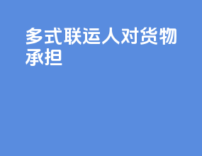 多式联运人对货物承担