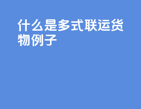 什么是多式联运货物例子
