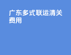 广东多式联运清关费用