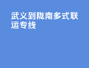 武义到陇南多式联运专线