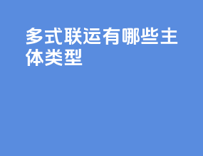 多式联运有哪些主体类型