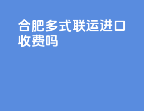 合肥多式联运进口收费吗