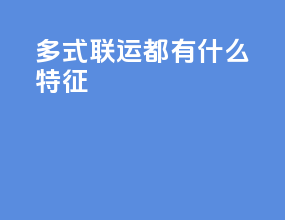 多式联运都有什么特征