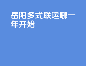 岳阳多式联运哪一年开始
