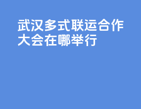 武汉多式联运合作大会在哪举行