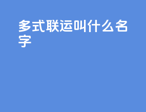 多式联运叫什么名字